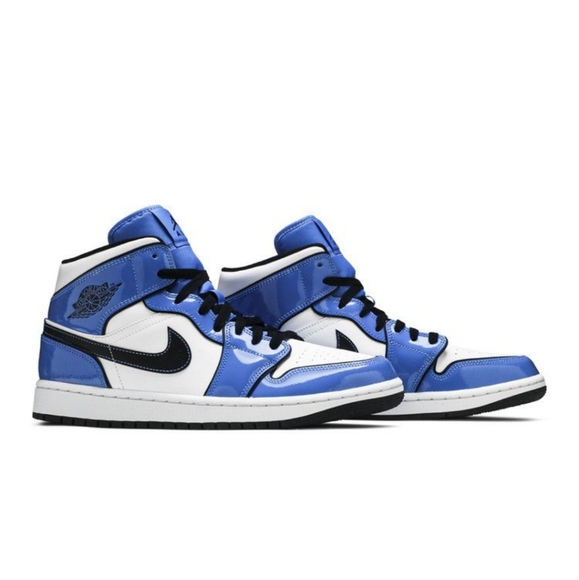 Air jordan 1 mid SE 'Signal blue' men's 9.5 product code DD6834 402 - Picture 4 of 7